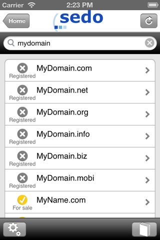 Sedo's Domain Search App screenshot 2