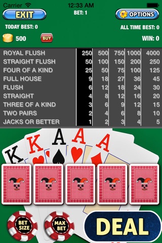 AAA22 Aces Full Double Double Video Poker Game screenshot 3
