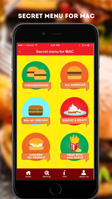 Screenshots of Secret Menu for McDonald's - McD Fast Food Restaurant Secrets for iPhone