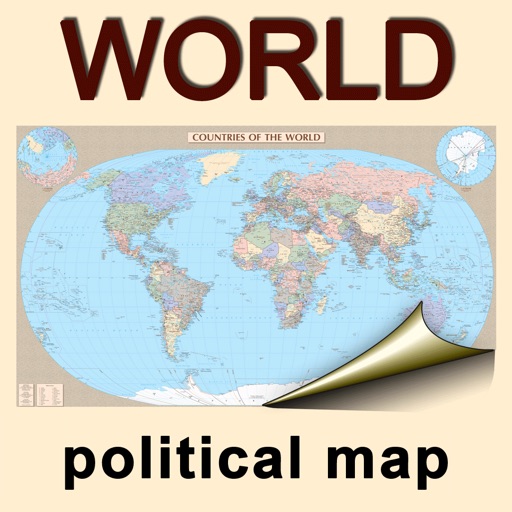 World. Political map. icon