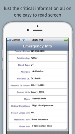 ICE - In Case of Emergency Vital Personal Data(圖3)-速報App