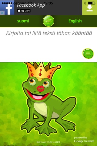 Ribbit Käännä suomi ja Englanti screenshot 2