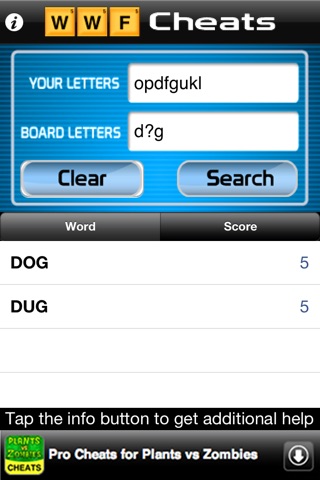 Words Cheats Free - Cheater & Solver for Words with Friends Lite screenshot 3