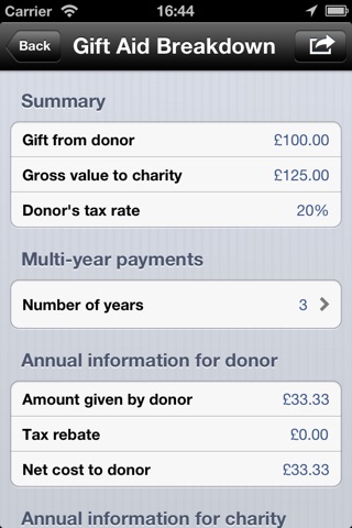 Gift Aid Calculator screenshot 4