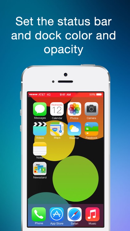 Color Statusbar and dock wallpaper creator with blur