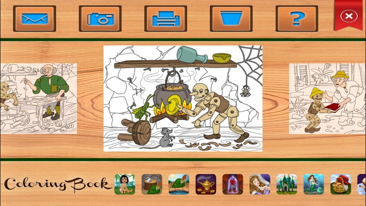 The Adventures of Pinocchio. Coloring book for children
