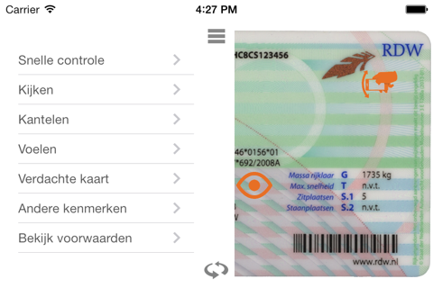 Kentekencard screenshot 3