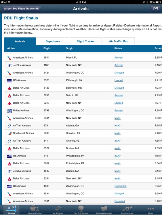 Raleigh Airport Pro (RDU) + Flight Tracker HD screenshot-3