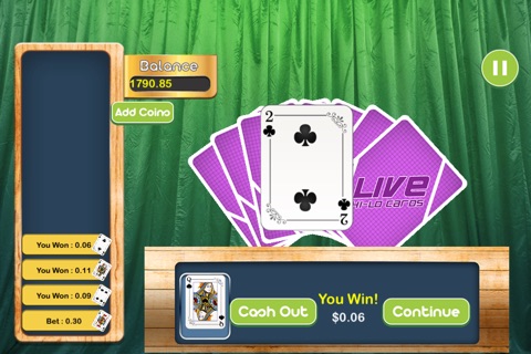 Hi-Lo LIVE Casino Card Blast Pro - New card betting game screenshot 2