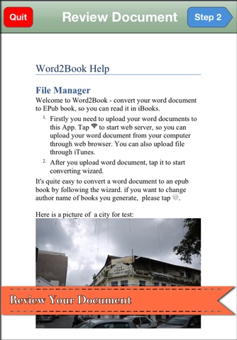 Doc2Book - Convert .docx & .doc (Microsoft office word document) to iBook epub book screenshot 3