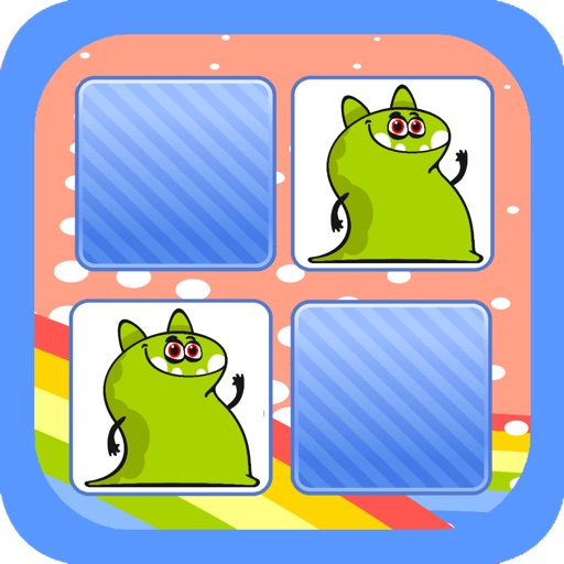 Matching Memo Game Monsters Cartoon icon
