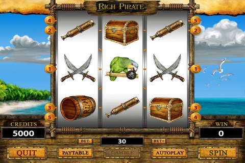 Rich Pirate slot machine screenshot 2