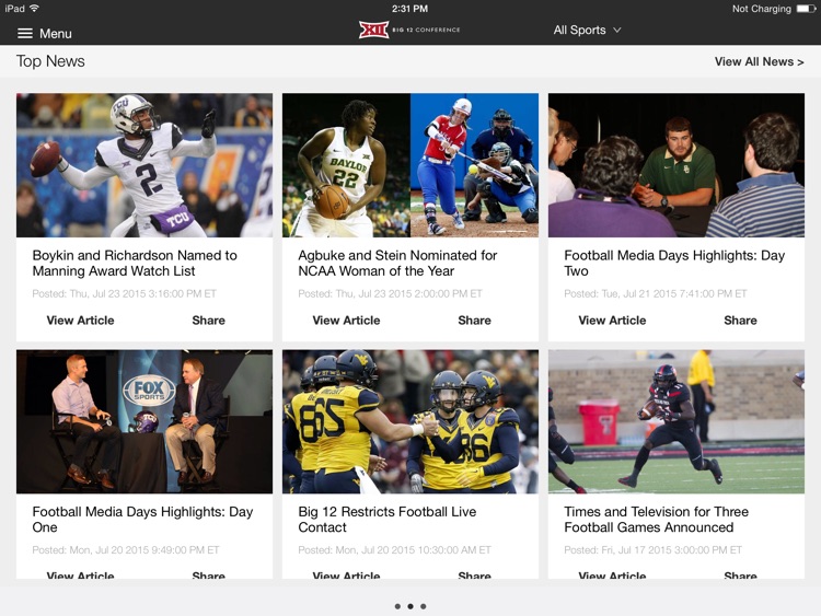 Big 12 Sports for iPad 2015