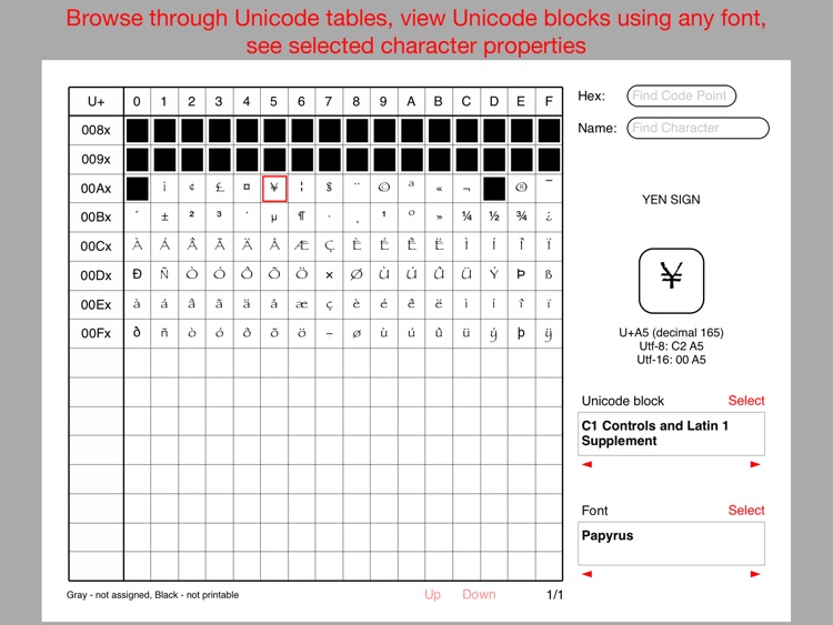 Unicode Developer Font Viewer