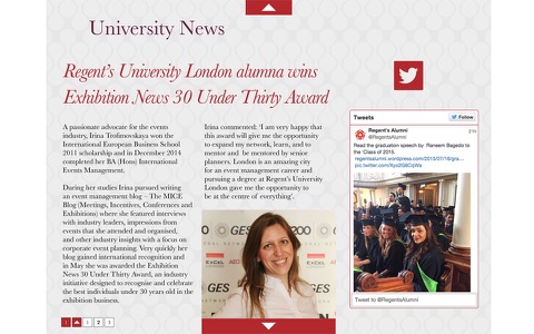 Скриншот из Inner Circle - Regent s University London Alumni Magazine