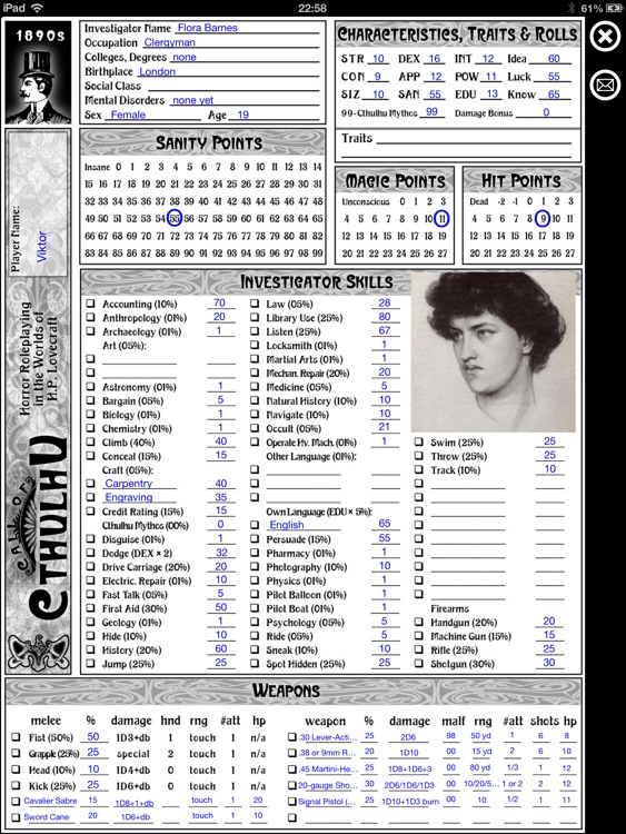 Call of Cthulhu Character Generator screenshot-3