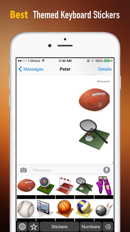 Sports Theme Stickers Keyboard: Using Sport Icons to Chat