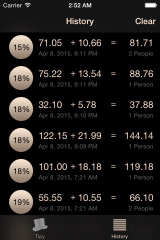 Tip Calculator for Apple Watch -- Tipy screenshot 2