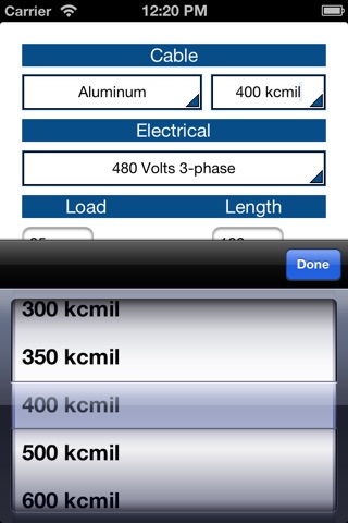 Aventura Voltage Drop Calculator screenshot 2