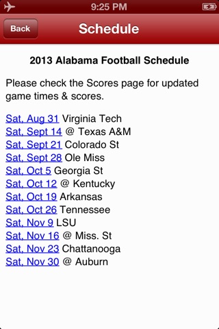 Alabama Football - Crimson Tide News, Schedule, Scores, and Trivia screenshot 2