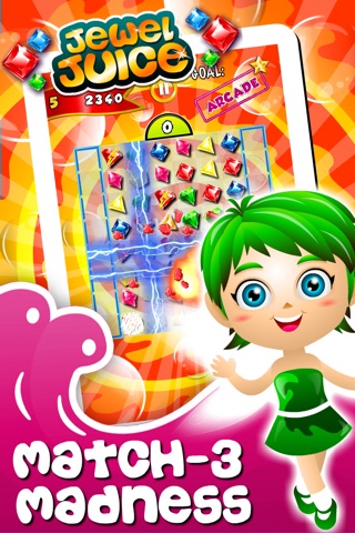 Jewel's Juice Match-3 - diamond game and kids digger's mania screenshot 2