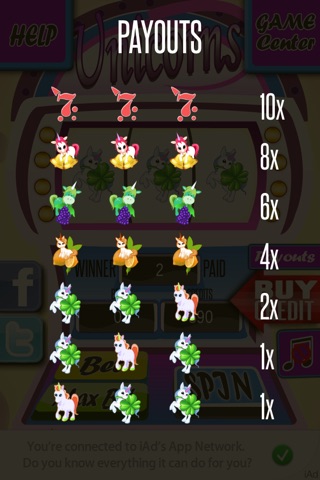 Unicorn Slots – Play and Spin the Fantasy Casino Lucky Wheel to Win Deluxe Payout screenshot 3
