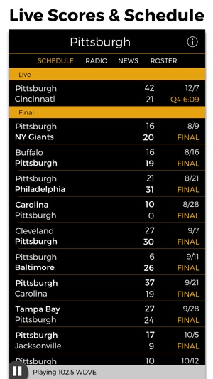 Pittsburgh Football Radio & Live Scores(圖3)-速報App