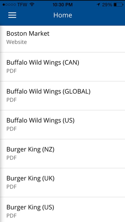 Food Allergy Menus