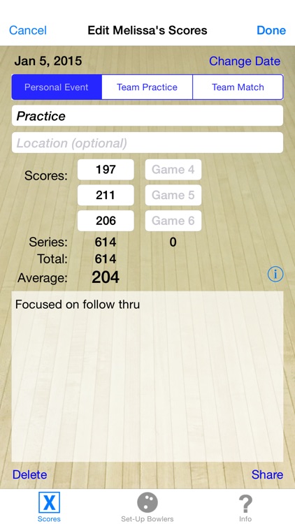 Bowling Score Averages