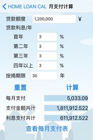 Home Loan Cal - CN screenshot 2