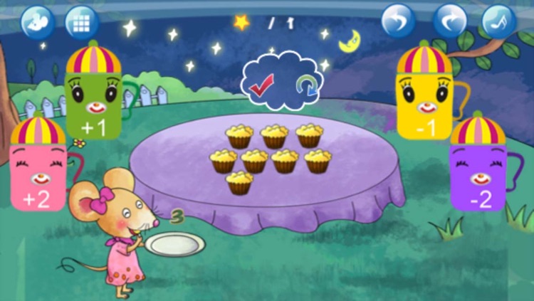 Cake and Fruit:Delicious Number-Kimi's Picnic:Primar Math Free