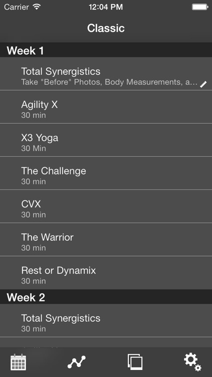 Tracker for 30MinX Workout