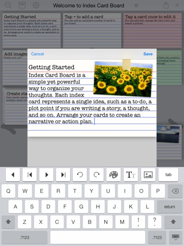 Index Card Board for iPad - Organize cards & brainstorm on a corkboard screenshot 2