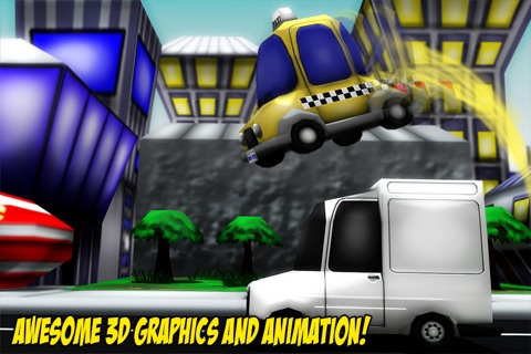 Angry Cabbie - Taxi cabbie pick up passengers on a crazy smash race screenshot 2