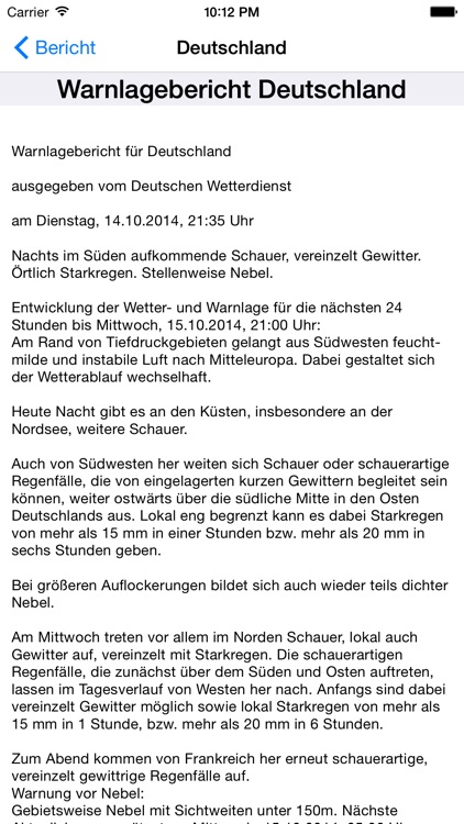 WarnMe - Unwetterwarnungen des deutschen Wetterdienstes vor Gewitter, Sturm, Schnee, Glätte screenshot-3