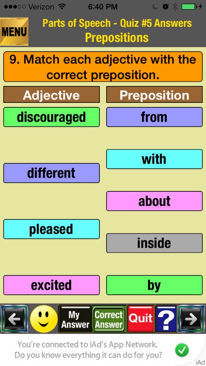 easyLearn English Grammar - Parts of Speech Lite screenshot-4
