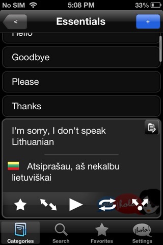 Lingopal Lithuanian LITE - talking phrasebook screenshot 2