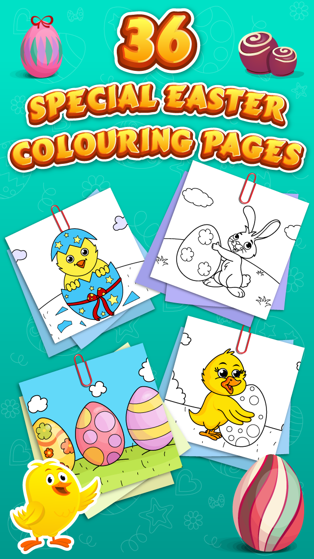 How to cancel & delete Easter Coloring Free : Paint the Eggs, rabbits and chickens from iphone & ipad 1