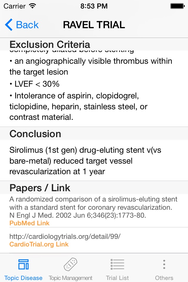 HeartEvidence Pro: Landmark trials in cardiology screenshot 4