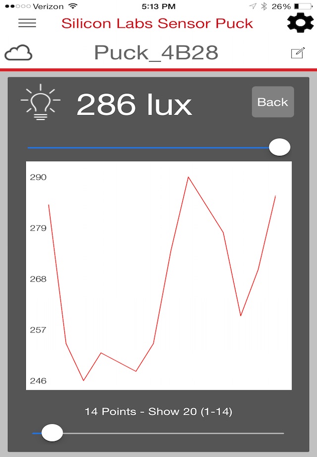 Silicon Labs SensorPuck Cloud screenshot 2