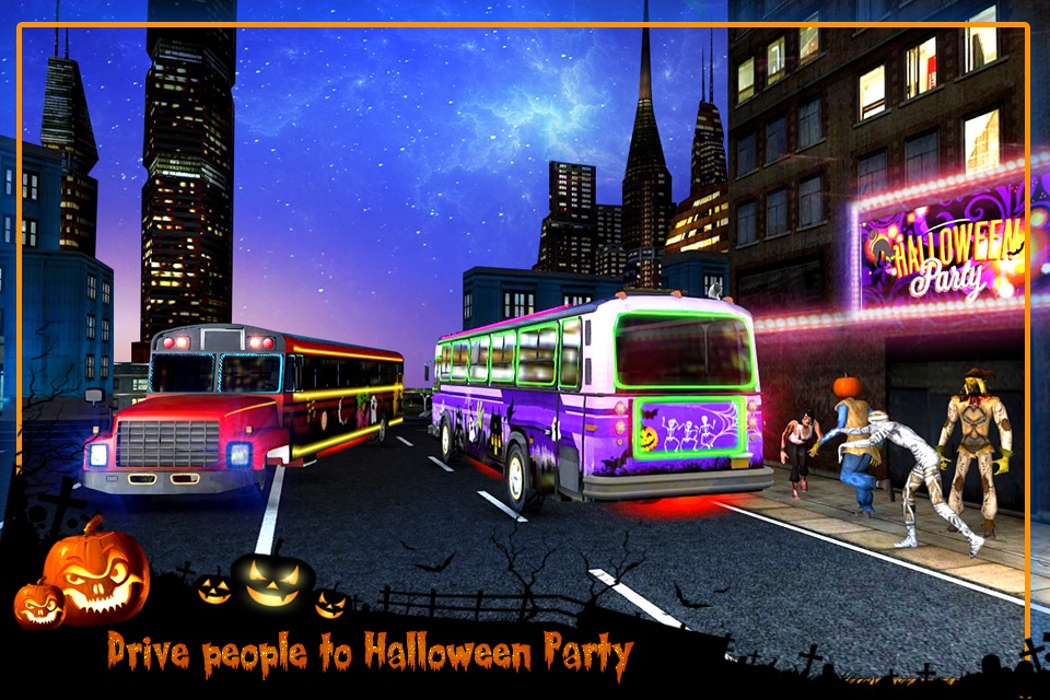 Halloween Party Bus Driver 3D screenshot 2