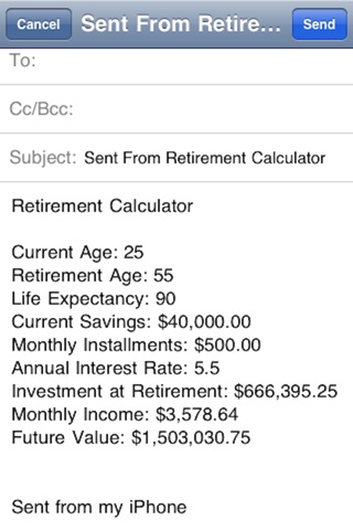 The Retirement Calculator screenshot 2