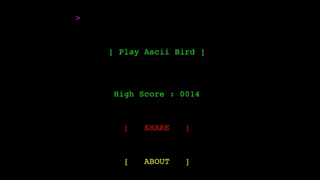 Ascii Bird Game, game for IOS