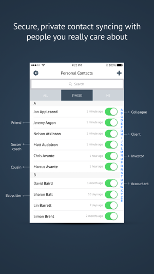 Personal Contacts – private contact sync