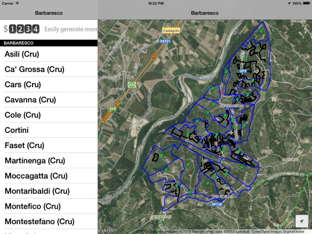 Barbaresco Wine Map Free