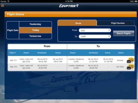 EGYPTAIR HD screenshot 4