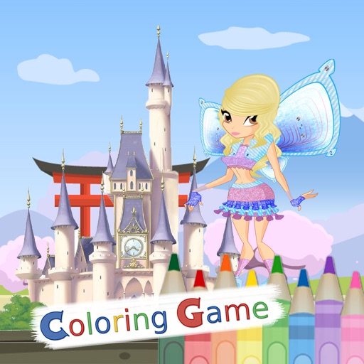 Coloring Book Princess Castle Education Game For Kids icon