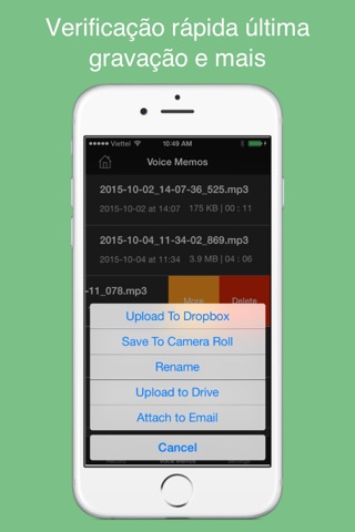 Mp3 Recorder (FREE) - mp3 voice memo, playback, share screenshot 2