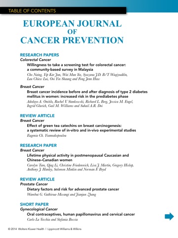 European Journal of Cancer Prevention screenshot 2