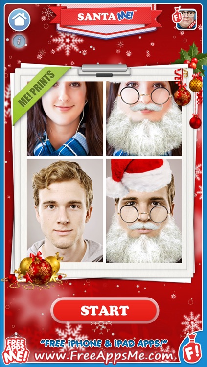 Santa ME! FREE - Easy to Christmas Yourself with Elf, Ruldolph, Scrooge, St Nick, Mrs. Claus Face Effects!